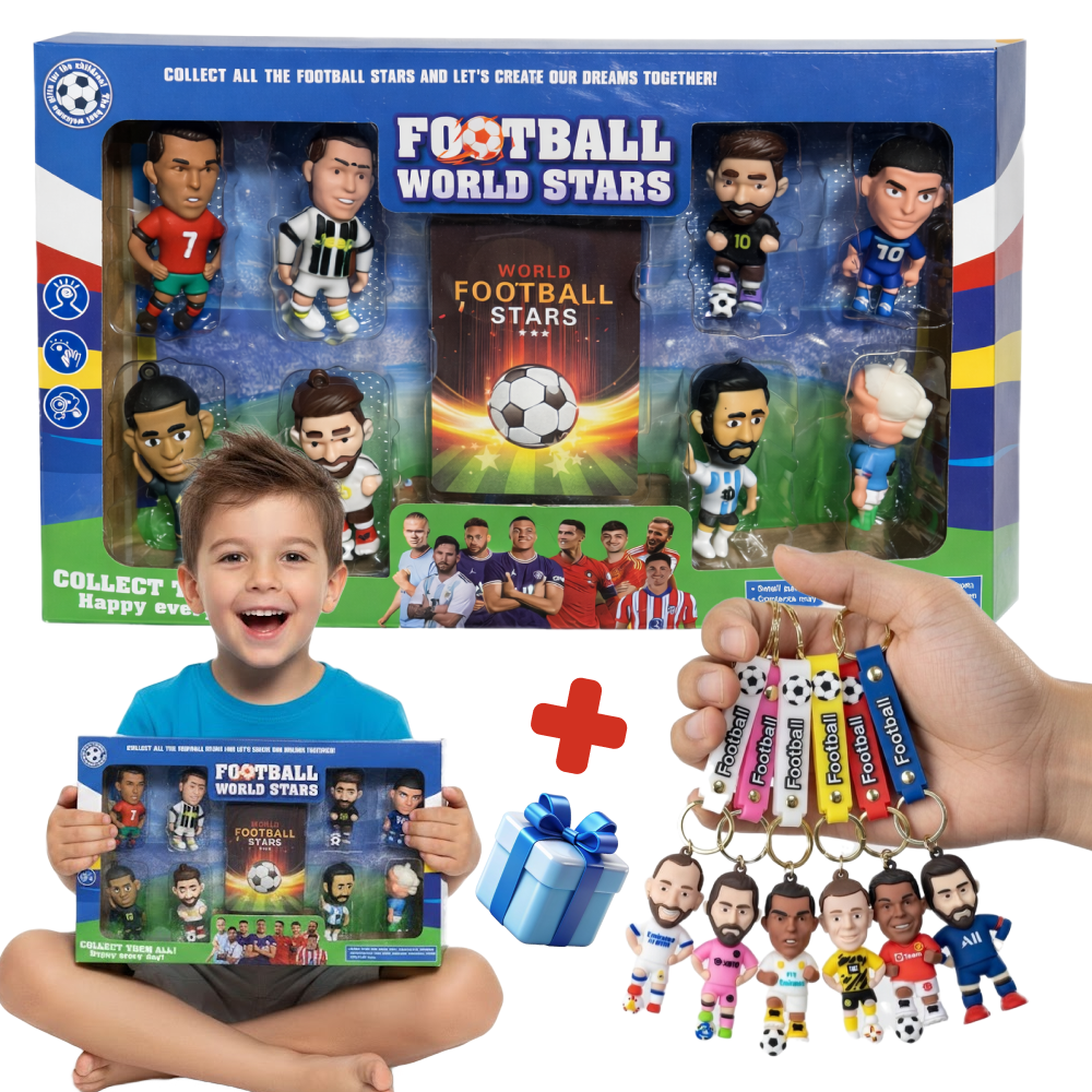 ZESTAW MINI FIGUREK PIŁKARZY 6CM FOOTBALL STARS + BRELOK GRATIS PREZENT
