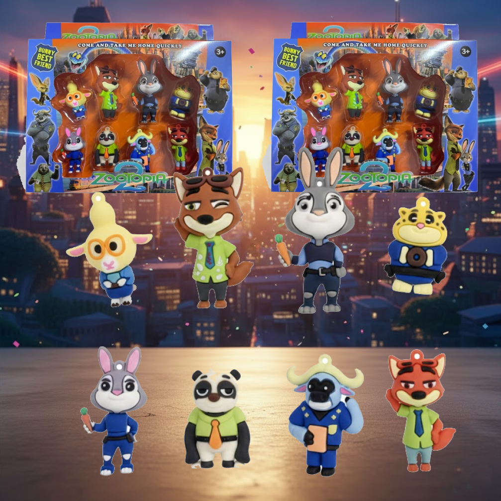 ZOOTOPIA 2: KOMPLETNY ZESTAW 8 UROCZYCH FIGUREK KOLEKCJONERSKICH!