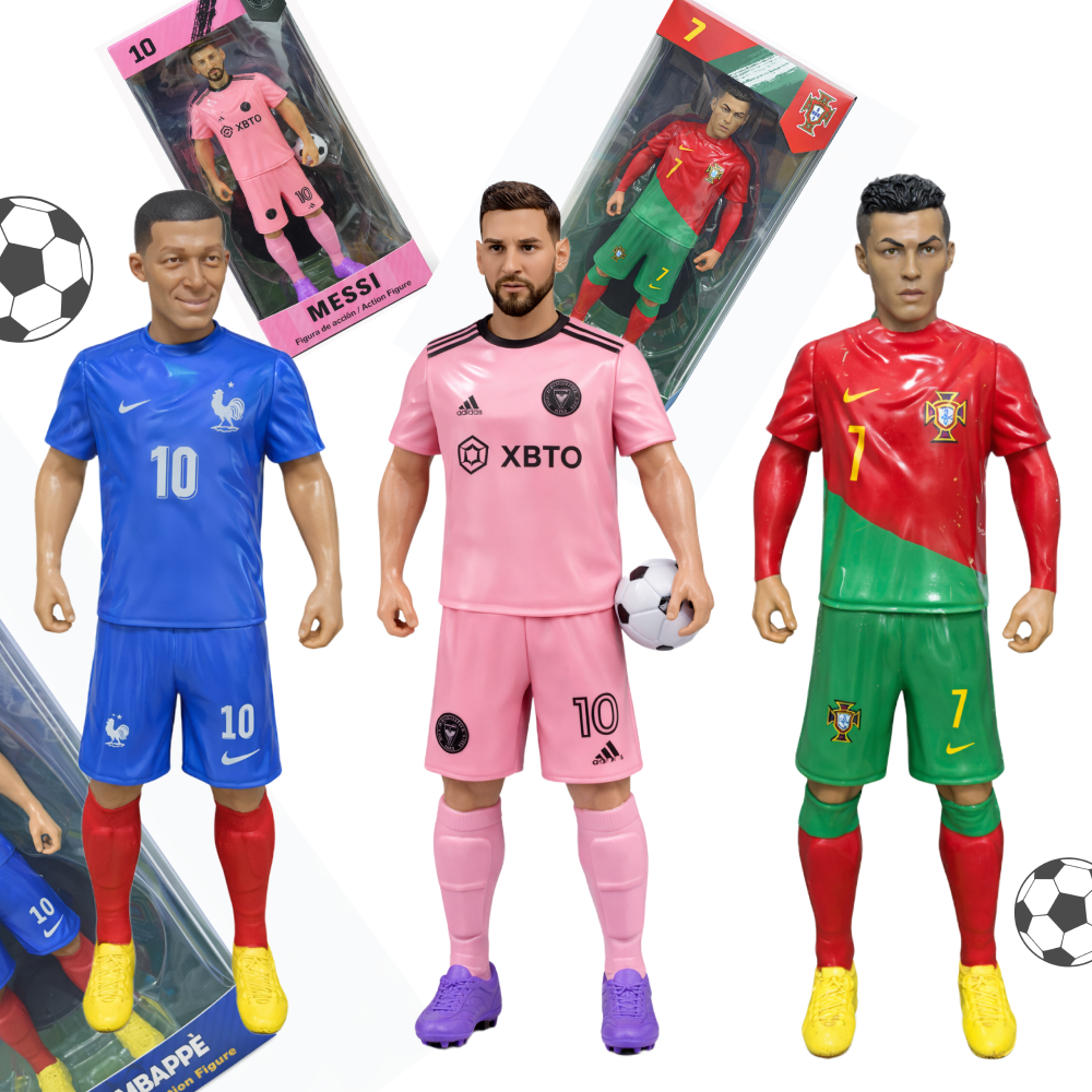 FIGURKA PIŁKARSKA 30 CM RONALDO MESSI MBAPPE Z PODSTAWKĄ PREZENT DLA KIBICA