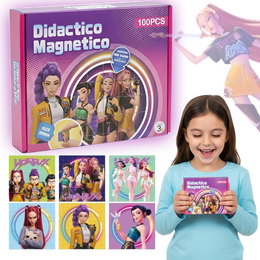 MAGNETYCZNY ZESTAW KONSTRUKCYJNY 100 PCS PUZZLE K-POP DEMON HUNTERS (6 OBRAZKÓW)