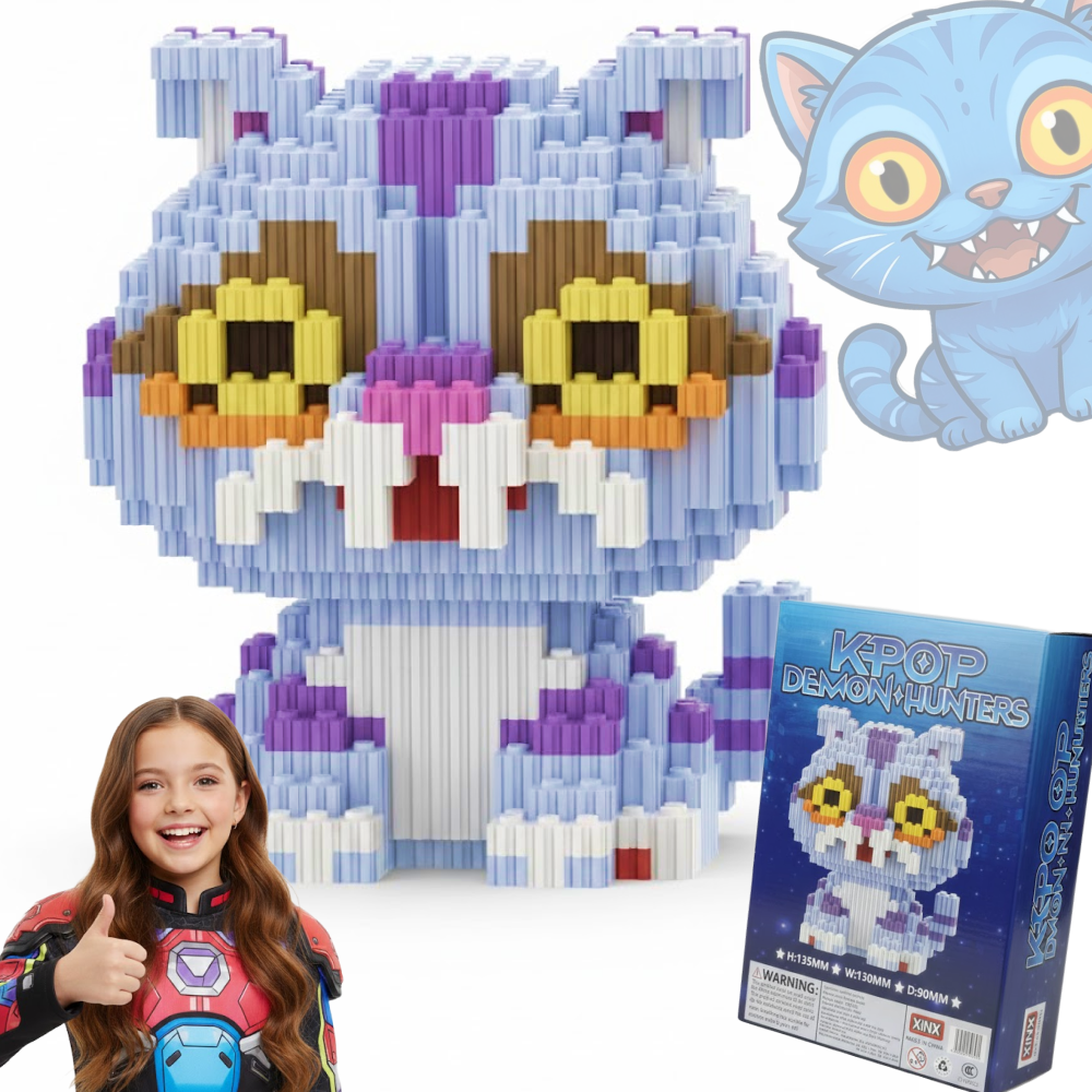 KLOCKI 3D FIGURKA KPOP DEMON HUNTERS KOT DERPY 1436 PCS