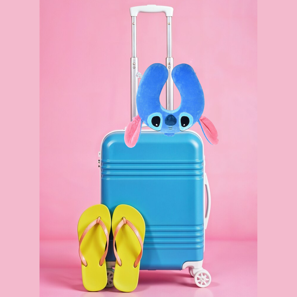 Poduszka podróżna Stitch / Angel – pod kark | niebieska / różowa