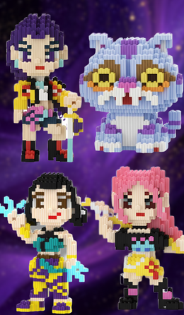 KLOCKI 3D FIGURKI KPOP DEMON HUNTERS – WYBIERZ SWOJĄ BOHATERKĘ