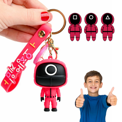 BRELOK SQUID GAME STRAŻNIK (KÓŁKO/KWADRAT/TRÓJKĄT) FIGURKA 3D 6.5 cm