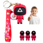 BRELOK SQUID GAME STRAŻNIK (KÓŁKO/KWADRAT/TRÓJKĄT) FIGURKA 3D 6.5 cm