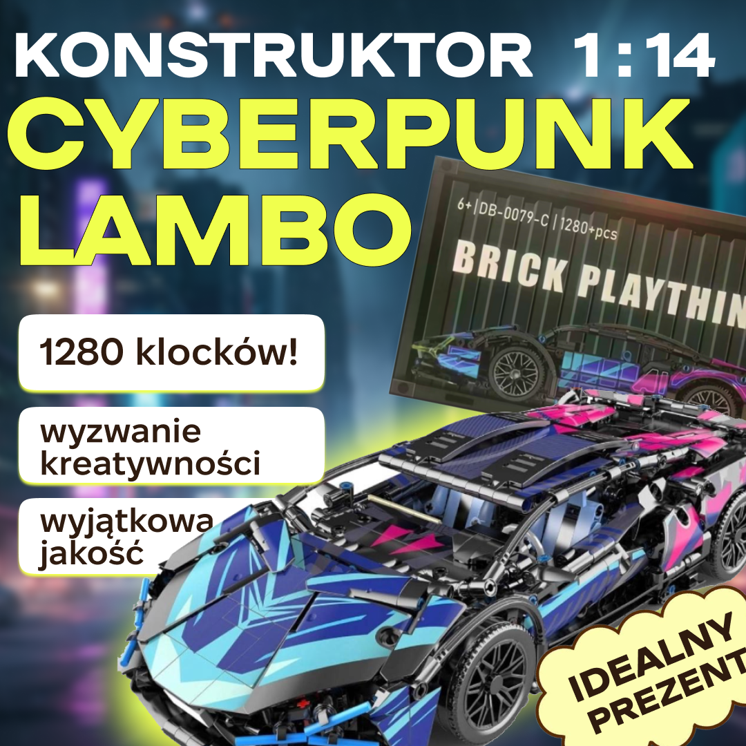 SAMOCHÓD SPORTOWY Z KLOCKÓW ZESTAW 1280 el.