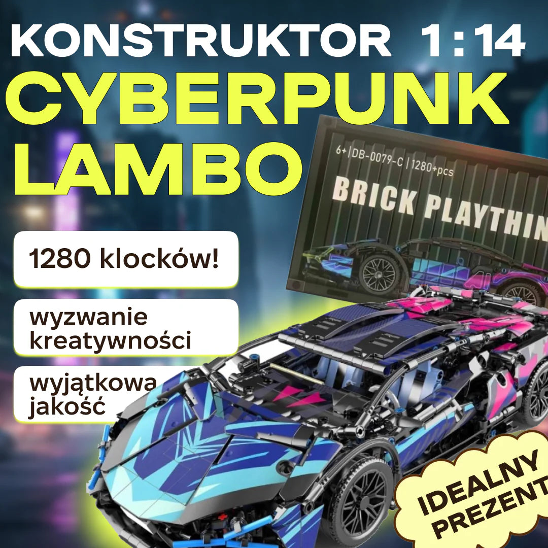 SAMOCHÓD SPORTOWY Z KLOCKÓW ZESTAW 1280 el. PREZENT DLA DZIECI I DOROSŁYCH