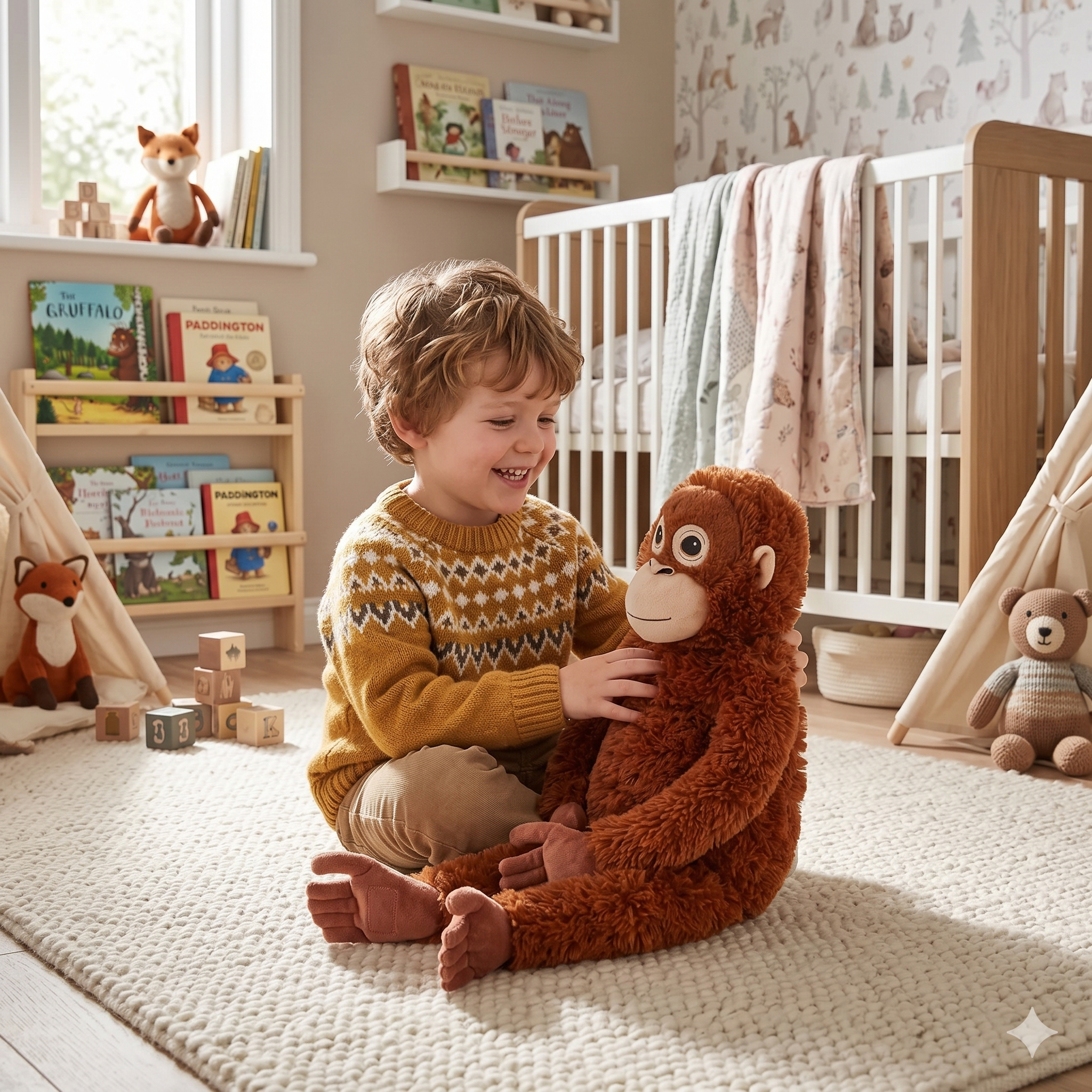 PLUSZOWY ORANGUTAN DJUNGELSKOG 38CM MASKOTKA MAŁPKA PRZYTULANKA DLA DZIECKA