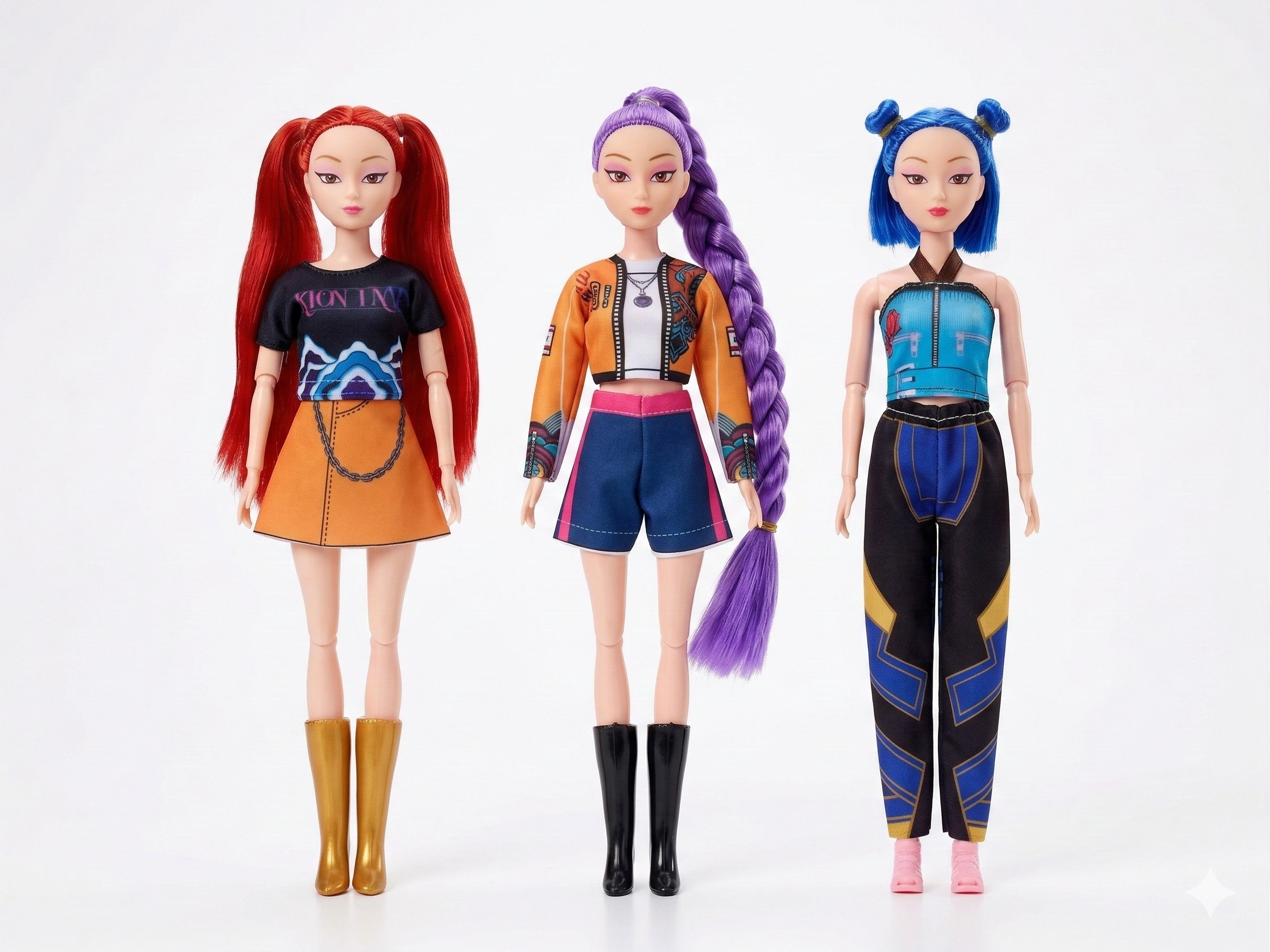 ZESTAW 3 ŚPIEWAJĄCYCH LALEK K-POP DEMON HUNTERS RUMI MIRA ZOEY 30 CM