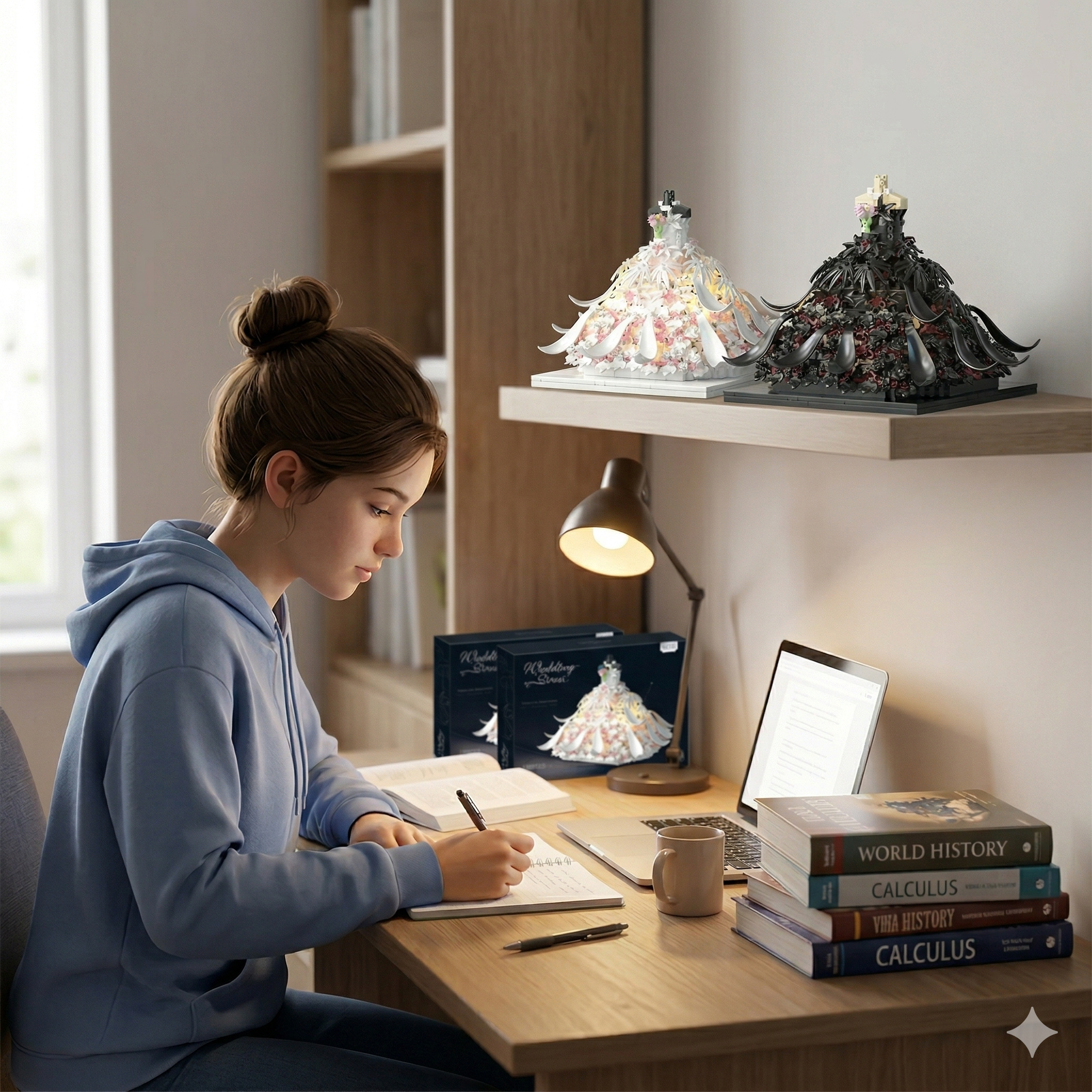 KLOCKI SUKNIA ŚLUBNA DIY DEKORACYJNY KONSTRUKTOR 3D
