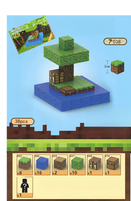 KONSTRUKTOR MAGNETYCZNY "WYSPA" (39 ELEMENTÓW / MINECRAFT)