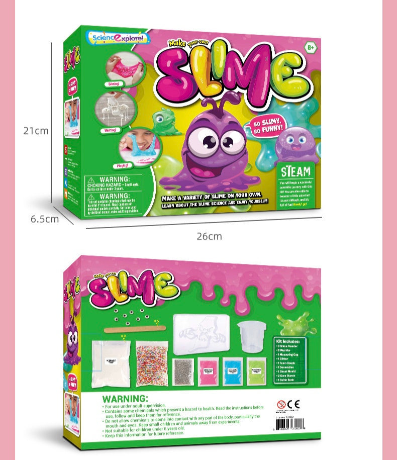 ZESTAW DO ROBIENIA SLIME DLA DZIECI DIY AKCESORIA ZABAWA SENSORYCZNA STEAM