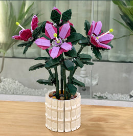 KLOCKI LILIA W DONICZCE 1189 EL. KWIATY 3D ZESTAW DEKORACYJNY PREZENT