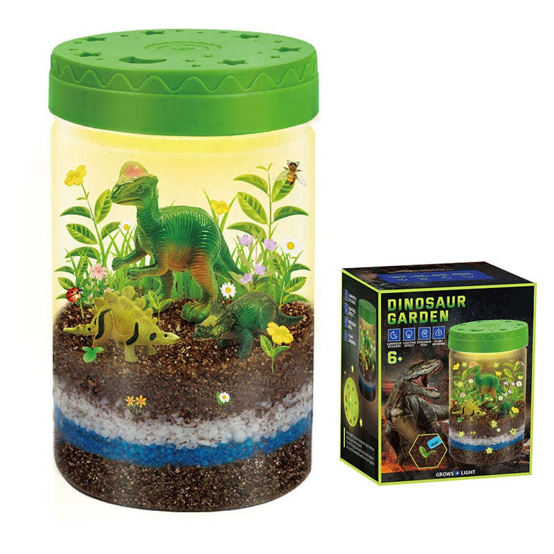 ZESTAW DO OGRODU Z DINOZAURAMI – ŚWIECĄCE TERRARIUM