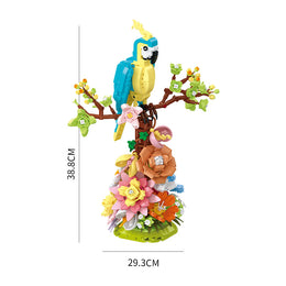 KLOCKI PAPUGA NA KWIATACH 1162 EL. ZESTAW DEKORACYJNY FLOWERS KONSTRUKTOR