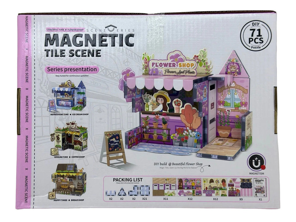 Magnetyczny zestaw Beautiful Flower Shop – kwiaciarnia | 71 elementów