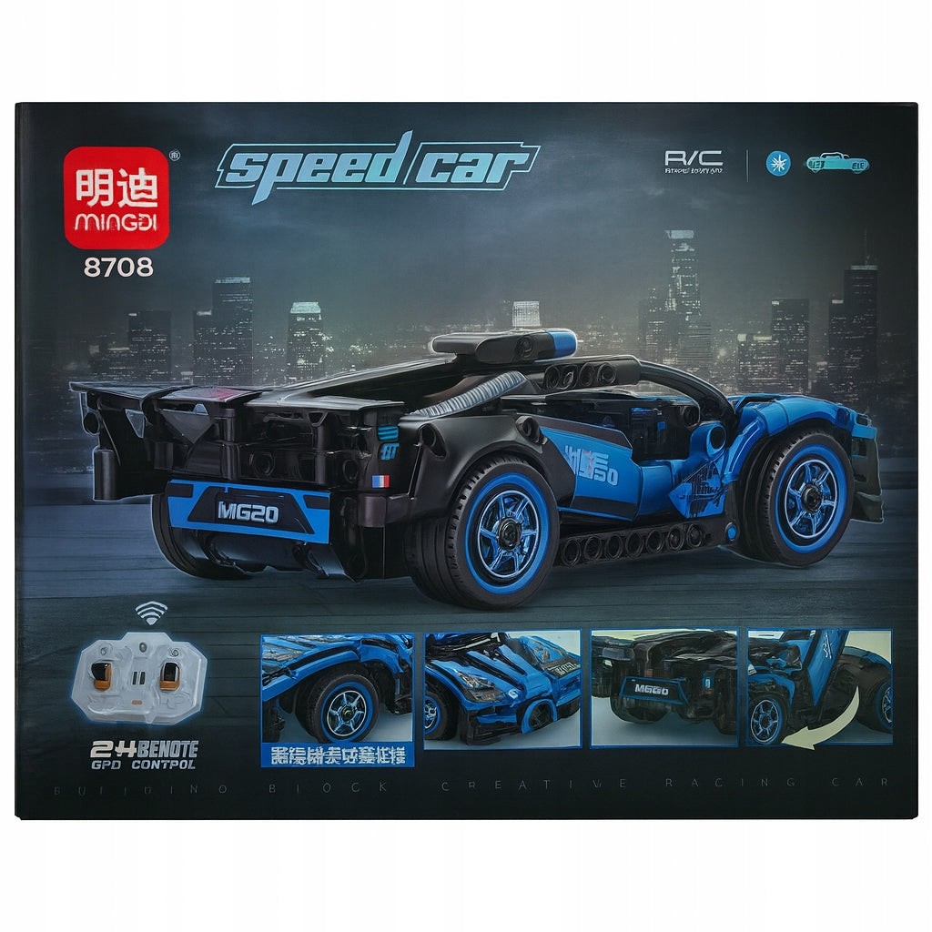 KLOCKI AUTO ZDALNIE STEROWANE SPEED CAR NIEBIESKI 301 EL. ZABAWKI