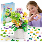 KLOCKI KWIATY W DONICZCE 1043 EL. ZESTAW DEKORACYJNY FLOWERS BONSAI PREZENT