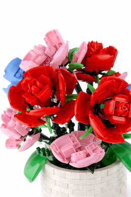 KLOCKI BUKIET KWIATÓW W WAZONIE 757 EL. ZESTAW DEKORACYJNY FLOWERS PREZENT