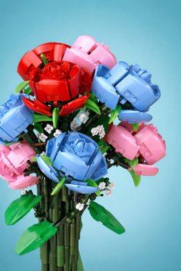 KLOCKI BUKIET KWIATÓW W WAZONIE 757 EL. ZESTAW DEKORACYJNY FLOWERS PREZENT