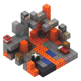 KONSTRUKTOR MAGNETYCZNY MINECRAFT JASKINIA Z LAWĄ 147 EL KLOCKI 3D ZABAWKA