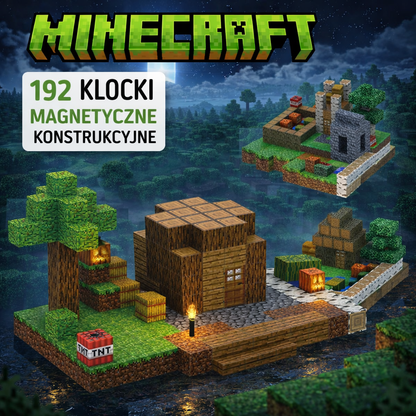 KLOCKI MAGNETYCZNE DOM STEVE’A W MIEŚCIE 198 EL INSPIOWANE MINECRAFT PREZENT