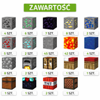 KONSTRUKTOR MAGNETYCZNY MINECRAFT JASKINIA Z LAWĄ 147 EL KLOCKI 3D ZABAWKA