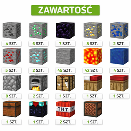 KONSTRUKTOR MAGNETYCZNY MINECRAFT JASKINIA Z LAWĄ 147 EL KLOCKI 3D ZABAWKA