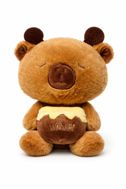 ZESTAW 2W1 PLUSZAK CAPYBARA MIŚ Z MIODEM + ALBUM Z NAKLEJKAMI TOREBKA