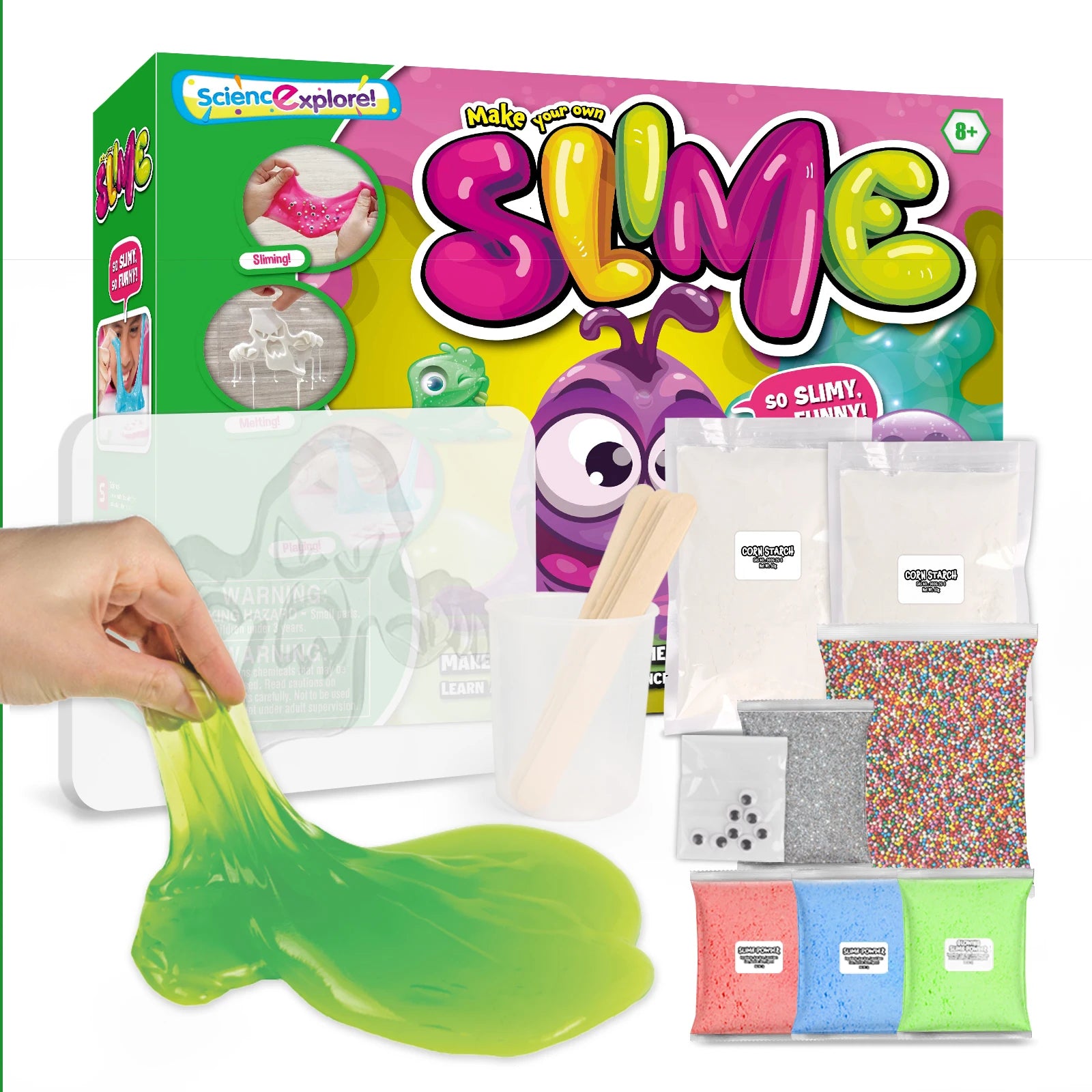 ZESTAW DO ROBIENIA SLIME DLA DZIECI DIY AKCESORIA ZABAWA SENSORYCZNA STEAM