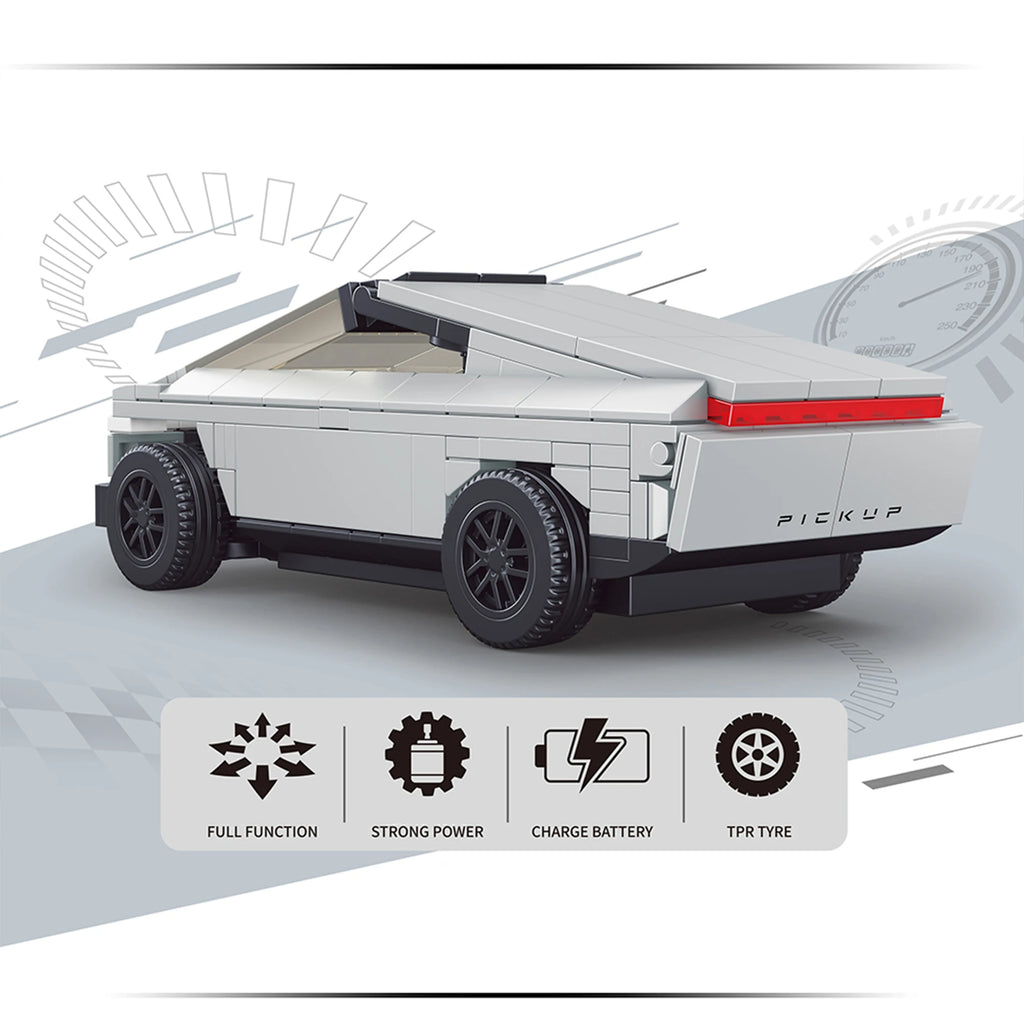 ZDALNIE STEROWANY SAMOCHÓD Z KLOCKÓW PICKUP CYBERTRUCK STYLE 242 EL.1:20