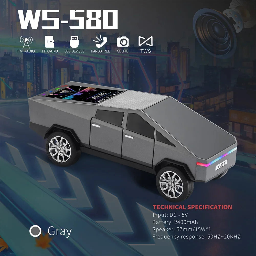 PRZENOŚNY GŁOŚNIK BLUETOOTH CYBERTRUCK (WS-580)