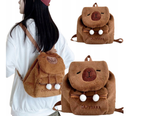 PLECACZEK PLECAK PLUSZOWY KAPIBARA MIĘKKI PLUSZOWA TORBA BRĄZOWY KAPIBARA