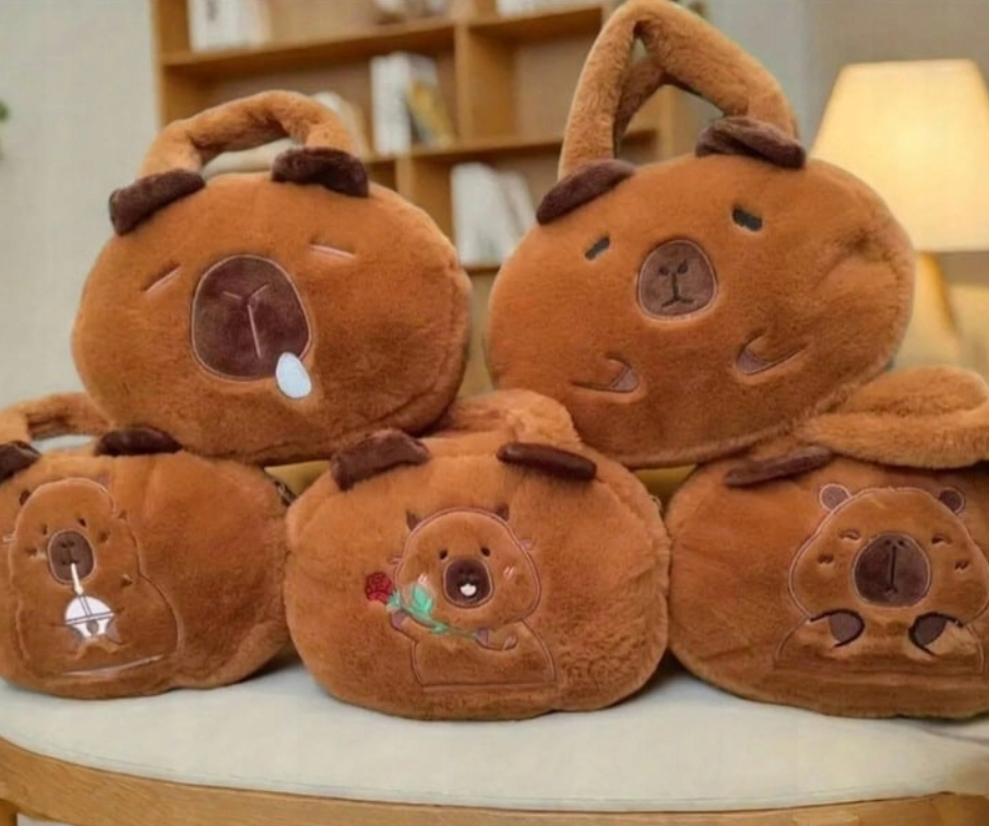 PLUSZOWA TOREBKA KAPIBARA NOWY MODEL KUFEREK KAPIBARA TORBA KAPIBARA 25CM