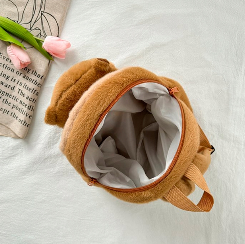 ŻÓŁTY PLECAK KAPIBARA MIĘKKI PLUSZOWA TORBA PLECACZEK 35cm PLUSZ DO SZKOŁY