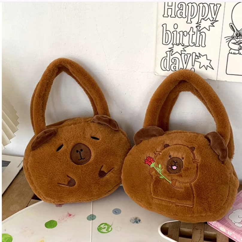 PLUSZOWA TOREBKA KAPIBARA NOWY MODEL KUFEREK KAPIBARA TORBA KAPIBARA 25CM