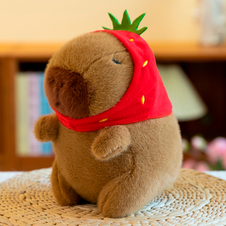 Truskawka kapibara pluszak kapibara z czapką truskawką kapibara