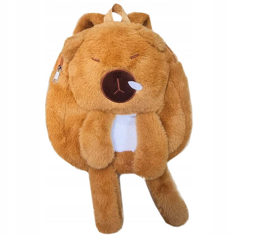 Pluszowa plecak kapibara miękki pluszowa torba plecaczek dwie kieszenie