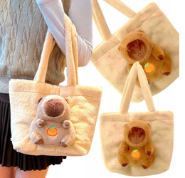 PLUSZOWA TORBA NA RAMIĘ Z KAPIBARĄ MIĘKKA PRZENOŚNA TOREBKA UROCZY PREZENT