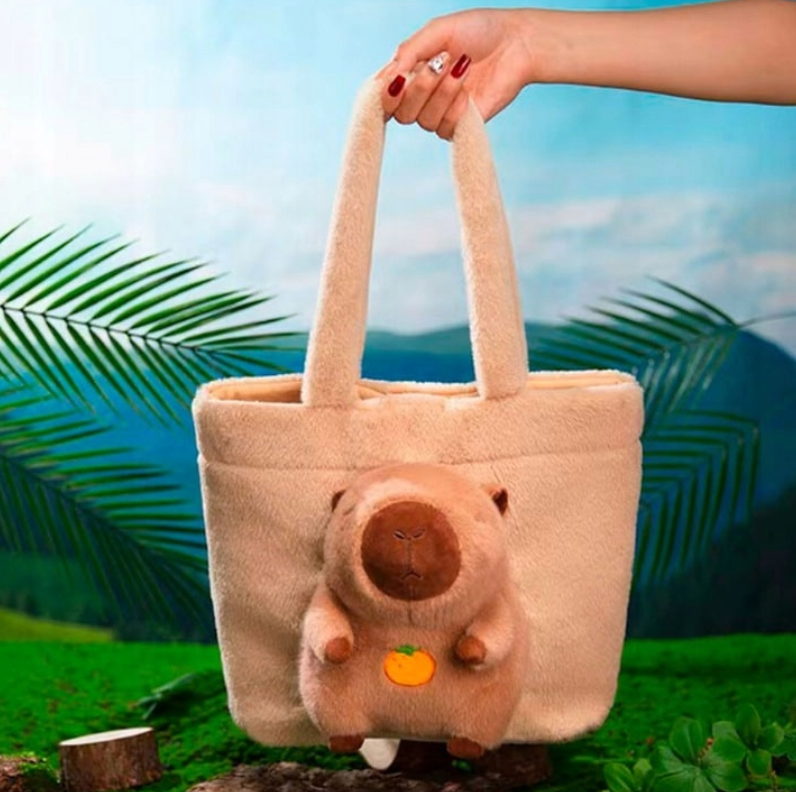 PLUSZOWA TORBA NA RAMIĘ Z KAPIBARĄ MIĘKKA PRZENOŚNA TOREBKA UROCZY PREZENT