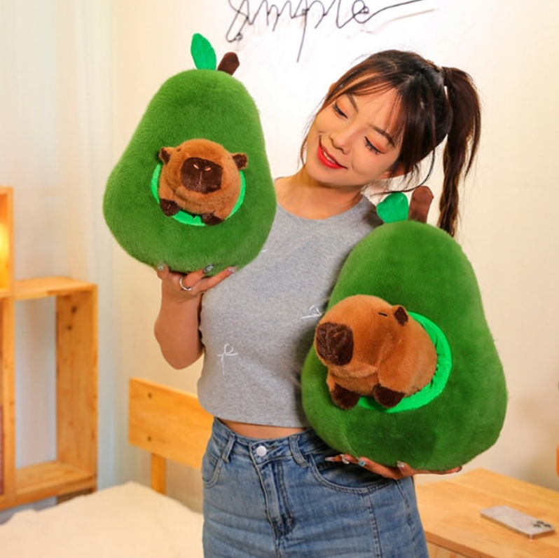 KAPIBARA W AWOKADO 2W1 PLUSZAK ZABAWKA MASKOTKA PLUSZOWA PRZYTULANKA 45CM