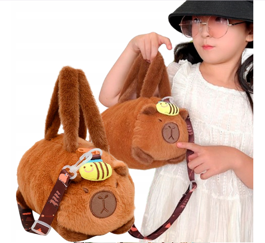 MIĘKKA ZABAWKA KAPIBARA WOREK 25CM TORBA DO PRZYTULANIA KAPIBARA NA PREZENT