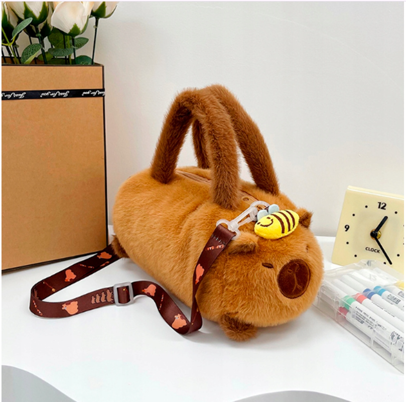 MIĘKKA ZABAWKA KAPIBARA WOREK 25CM TORBA DO PRZYTULANIA KAPIBARA NA PREZENT