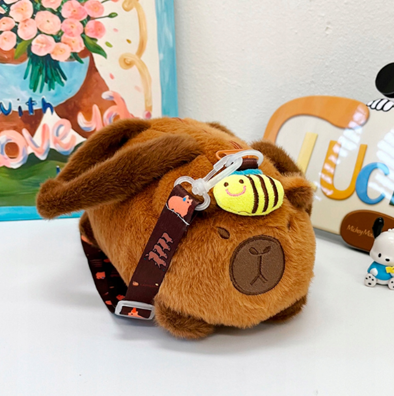 MIĘKKA ZABAWKA KAPIBARA WOREK 25CM TORBA DO PRZYTULANIA KAPIBARA NA PREZENT