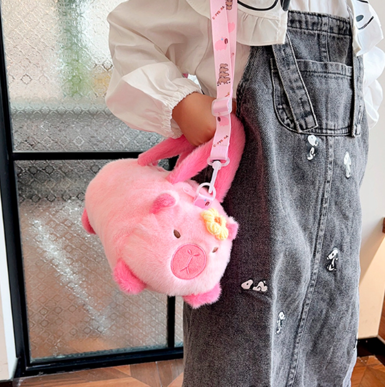 MIĘKKA RÓŻOWY KAPIBARA WOREK 25CM TORBA DO PRZYTULANIA KAPIBARA NA PREZENT