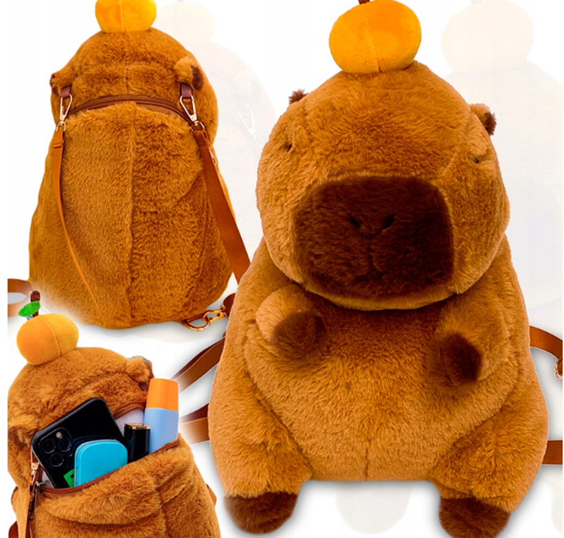 KAPIBARA PLECAK PLUSZOWY PLECACZEK CAPYBARA DO PRZEDSZKOLA SZKOŁY MASKOTKA