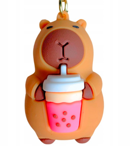 KAPIBARA MASKOTKA DUŻY PLUSZAK Z PLECAKIEM ŻÓŁWIA 25CM 2W1 MISIEK + BRELOK