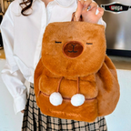 PLECACZEK PLECAK PLUSZOWY KAPIBARA MIĘKKI PLUSZOWA TORBA BRĄZOWY KAPIBARA