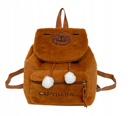 PLECACZEK PLECAK PLUSZOWY KAPIBARA MIĘKKI PLUSZOWA TORBA BRĄZOWY KAPIBARA