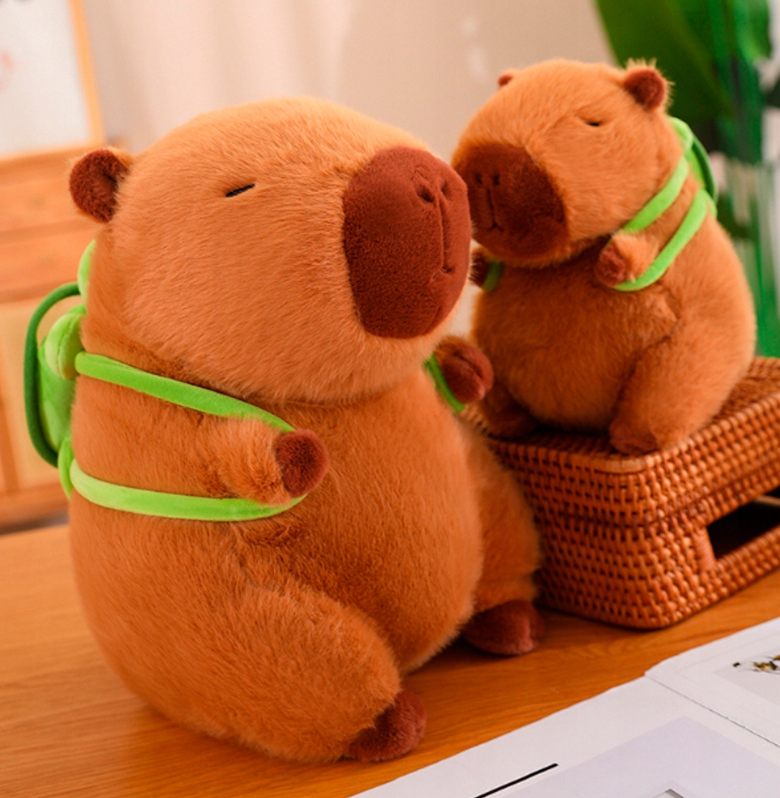 Zabawka kapibara z plecakiem pluszowa 25 cm z pluszowym żółwiem pluszak